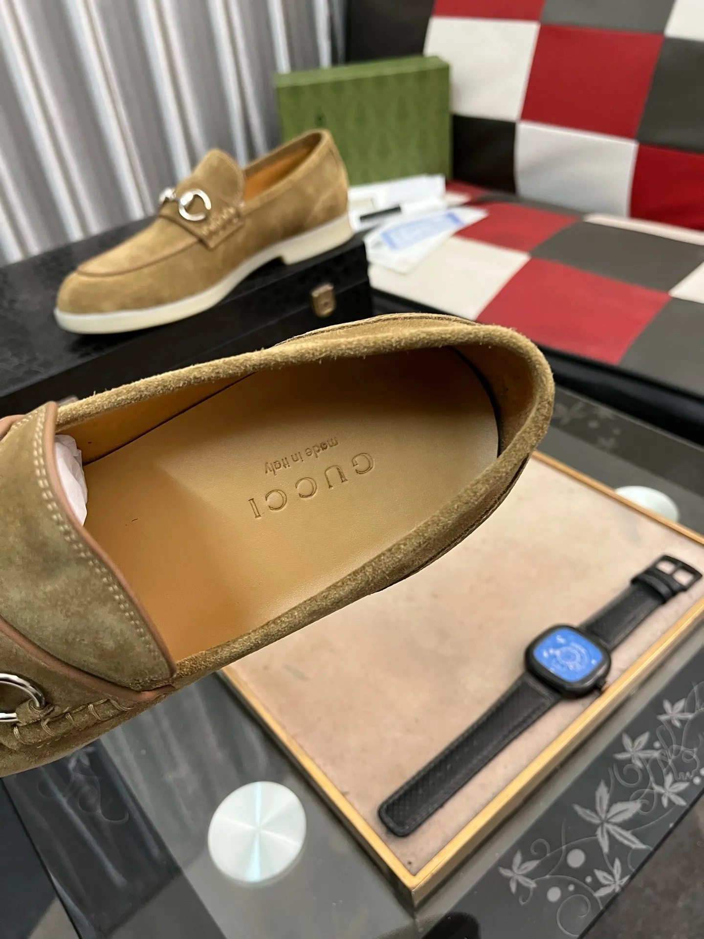 Men's shoes 💰540⌚️⌚️【GUCCi】Original frosted calfskin, water-dyed cowhide lining, original outsole, men's and women's fashion, formal casual leather shoes, slip-on men's and women's shoes series, young fashion, European and American trends, British style, casual matching, comfortable feet, standard code: men's code 38-444️⃣colors available